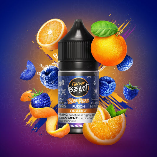 BLUE RAZZ FUZION ORANGE FLAVOUR BEAST 30mL salt nic e-liquid