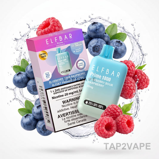 BLUEBERRY SOUR RASPBERRY ELF BAR PRIME 1800