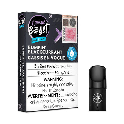 BUMPIN' BLACKCURRANT ICED FLAVOUR BEAST POD PACK box