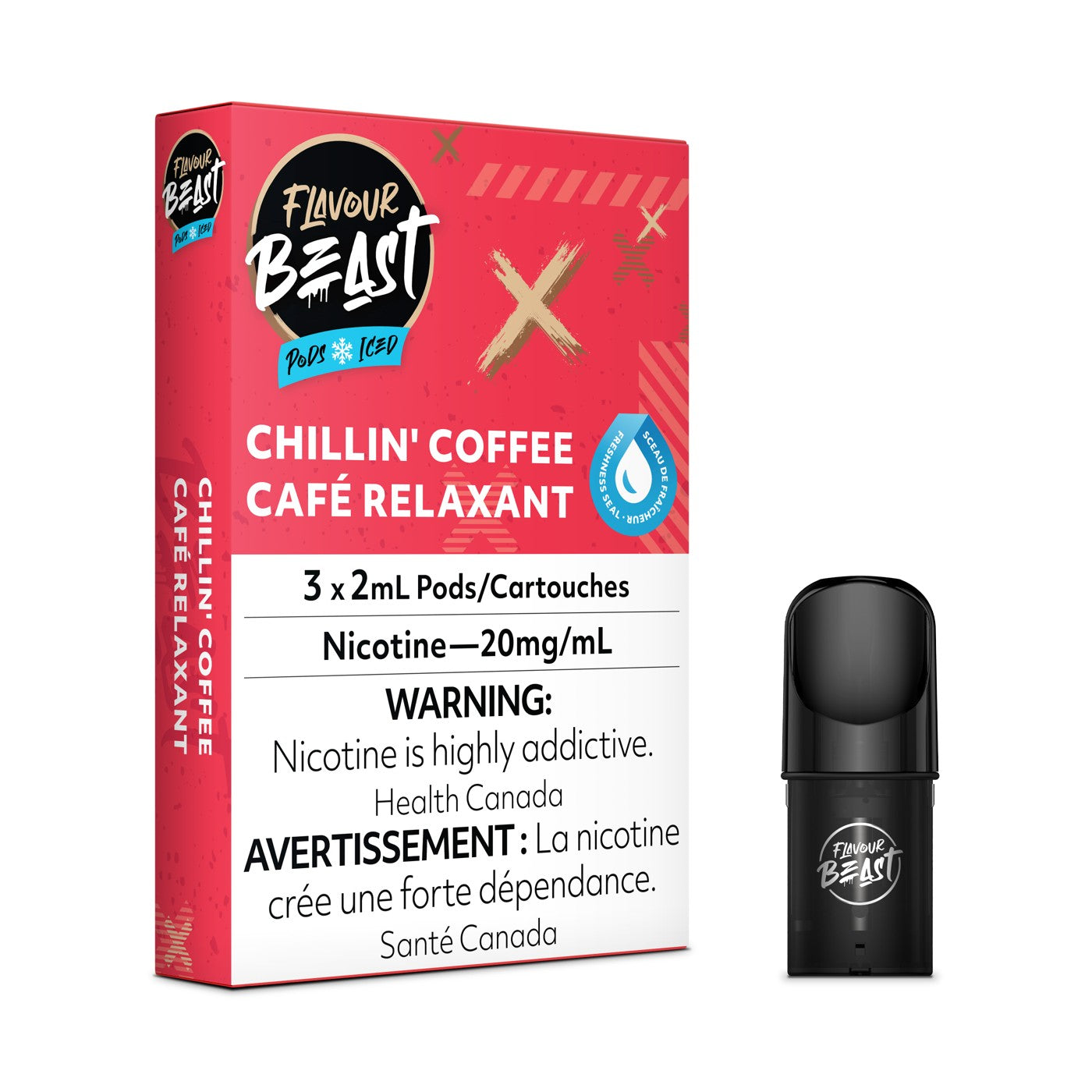 CHILLIN' COFFEE ICED FLAVOUR BEAST POD PACK box