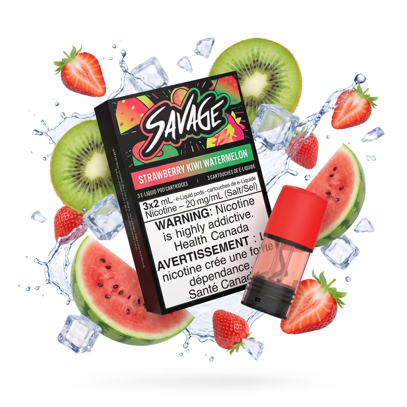 STRAWBERRY KIWI WATERMELON SAVAGE STLTH POD PACK
