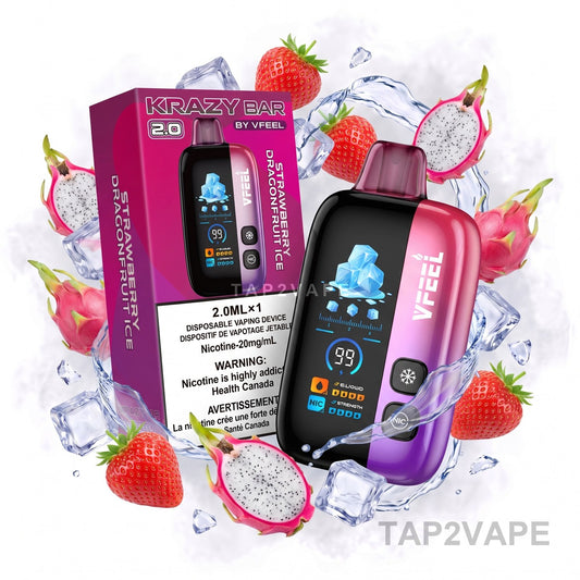 STRAWBERRY DRAGONFRUIT ICE VFEEL KRAZY BAR 2.0